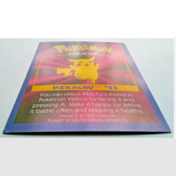 Pokemon Game Tip Card, Kellogg's Canada Cereal 1999, Pikachu #25 - Picture 4 of 7